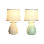 Desk lamp DKD Home Decor Cloth Polyester Green Cream Stoneware 220 V 40 W (2 Units) (16 x 16 x 27 cm)