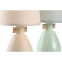 Desk lamp DKD Home Decor Cloth Polyester Green Cream Stoneware 220 V 40 W (2 Units) (16 x 16 x 27 cm)