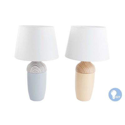 Lampe de bureau DKD Home Decor Céramique Marron Blue marine (2 Unités)