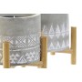 Candle DKD Home Decor Grey Wood Brown Cement Aluminium Wax (10 x 10 x 12 cm) (2 Units)