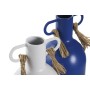 Vase DKD Home Decor Metal White Navy Blue (9 x 9 x 19 cm) (2 Units)