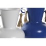 Vase DKD Home Decor Metal White Navy Blue (12 x 12 x 16 cm) (2 Units)
