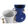 Vase DKD Home Decor Metal White Navy Blue (12 x 12 x 16 cm) (2 Units)