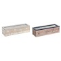 Boîte pour infusions DKD Home Decor Verre Bleu Blanc Bois MDF (30 x 9 x 8 cm) (2 Unités)