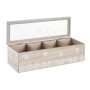 Boîte pour infusions DKD Home Decor Verre Bleu Blanc Bois MDF (30 x 9 x 8 cm) (2 Unités)