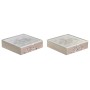 Boîte pour infusions DKD Home Decor Verre Métal Multicouleur Bois MDF (24,5 x 24,5 x 6 cm) (2 Unités)