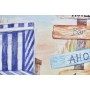 Coussin DKD Home Decor Plage Polyester Aluminium Multicouleur méditerranéen (45 x 10 x 45 cm) (2 Unités)