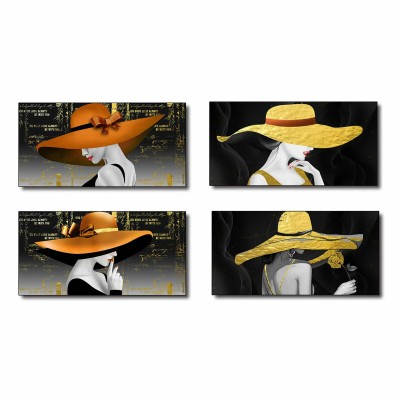 Cadre DKD Home Decor Femme (100 x 2,5 x 50 cm) (4 Unités)