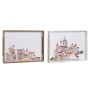 Plateau apéritif DKD Home Decor Multicouleur Bois MDF Cottage Maisons (2 Unités) (40 x 30 x 5 cm)