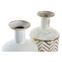 Vase DKD Home Decor Beige Doré Métal Turquoise Blanc méditerranéen (16 x 16 x 41 cm) (2 Unités)