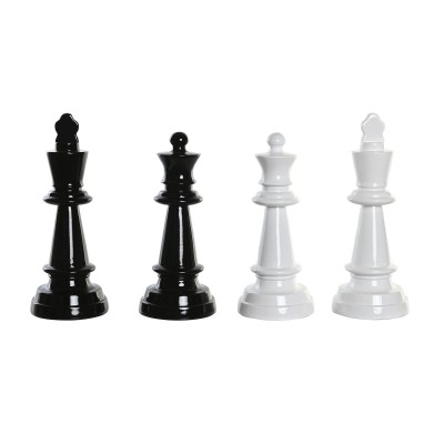 Figurine Décorative DKD Home Decor Noir Blanc Résine Pièces du jeu d'échec Moderne (11 x 11 x 27,5 cm) (4 Unités)