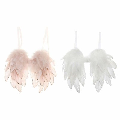 Christmas bauble DKD Home Decor Feathers (2 pcs) (28 x 4 x 33 cm)