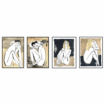 Painting DKD Home Decor Lady Modern (50 x 2,8 x 70 cm) (4 Units)
