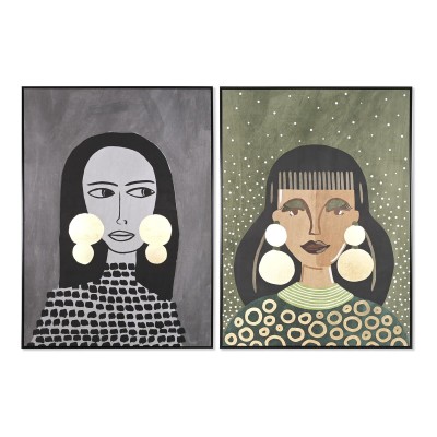 Painting DKD Home Decor Lady Modern (102,5 x 4,3 x 142,6 cm) (2 Units)