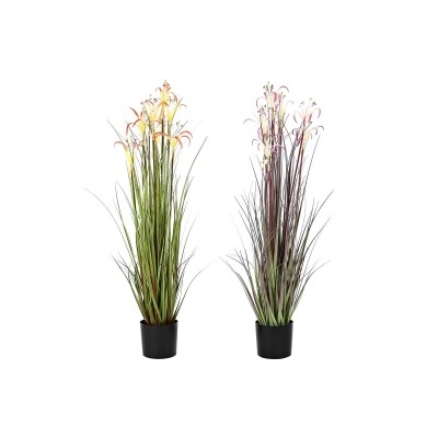 Decorative Plant DKD Home Decor Metal Orange Burgundy PVC Lilies (25 x 25 x 88 cm) (2 Units)