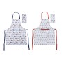 Apron DKD Home Decor Blue White Red 60 x 80 x 0,5 cm Navy (2 Units)