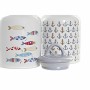 Tin DKD Home Decor White Multicolour Stoneware Mediterranean (2 Units)
