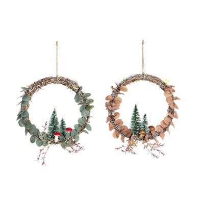 Décorations de Noël DKD Home Decor Lumière LED Arbre (2 Unités) (30 x 2 x 30 cm)