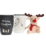 Mug DKD Home Decor Black White Bone China Porcelain (360 ml) (2 Units)