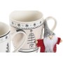 Mug DKD Home Decor Pink Black Bone China Porcelain (360 ml) (2 Units)