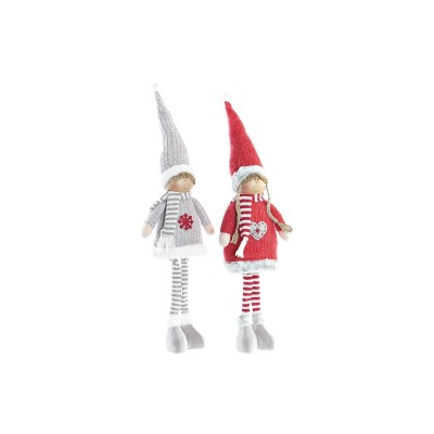 Decorative Figure DKD Home Decor Christmas Doll Polyester (17 x 9 x 79 cm) (2 Units)