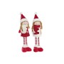 Decorative Figure DKD Home Decor Christmas Doll Polyester Girls (11 x 7 x 43 cm) (2 Units)