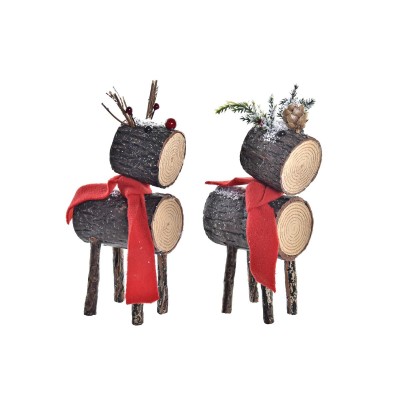 Figurine Décorative DKD Home Decor Noël Paillettes Renne Bouleau (10 x 9 x 23 cm) (2 Unités)