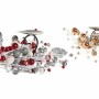 Pot à Bougie DKD Home Decor Perles Argenté Doré Métal PVC (70 x 10 x 20 cm) (2 Unités)
