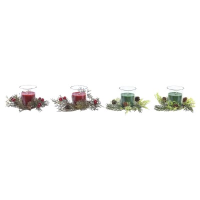 Ensemble de Bougies DKD Home Decor Noël (5,5 x 5,5 x 6 cm) (2 Unités)