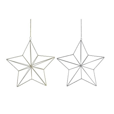 Décorations de Noël DKD Home Decor Métal Étoile (2 Unités) (30 x 11 x 30 cm)