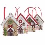 Décorations de Noël DKD Home Decor Bois Maison (13 x 7 x 15 cm) (4 Unités)