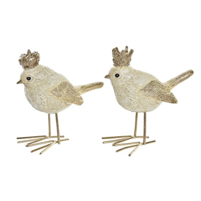 Christmas bauble DKD Home Decor Resin Bird (11 x 5 x 9,5 cm) (2 Units)