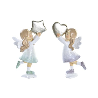 Décorations de Noël DKD Home Decor Résine Ange (6 x 5,5 x 11,5 cm) (2 Unités)