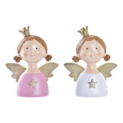 Décorations de Noël DKD Home Decor Résine Ange (9 x 5 x 12 cm) (2 Unités)