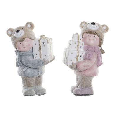 Décorations de Noël DKD Home Decor Résine Enfants (25 x 16 x 38 cm) (2 Unités)