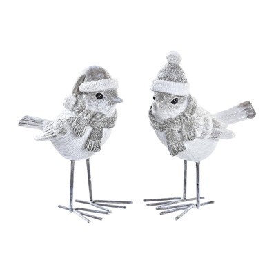 Christmas bauble DKD Home Decor Resin Bird (10,5 x 5,5 x 10,5 cm) (2 Units)