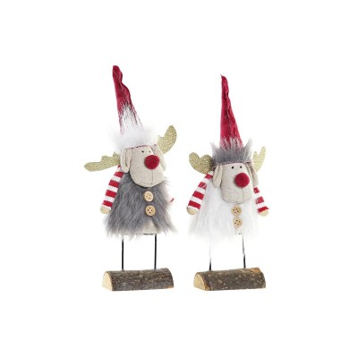 Décorations de Noël DKD Home Decor Polyester Renne (8 x 5 x 23 cm) (2 Unités)
