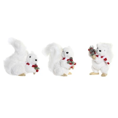 Décorations de Noël DKD Home Decor Polyester Écureuil (3) (23 x 12 x 23 cm) (3 Unités)