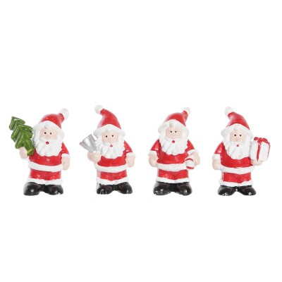 Décorations de Noël DKD Home Decor Résine Père Noël (3,5 x 2,5 x 4 cm) (4 Unités)
