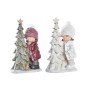 Décorations de Noël DKD Home Decor Polyester Résine Paillettes Enfants (17 x 11 x 27,5 cm) (2 Unités)