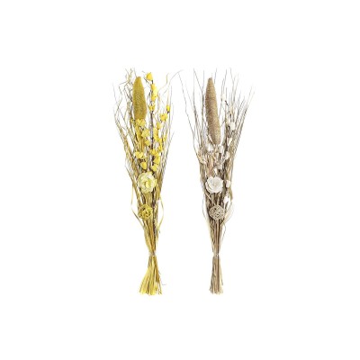 Bunch DKD Home Decor Natural Golden White Yellow Dried flower (30 x 30 x 100 cm) (2 Units)
