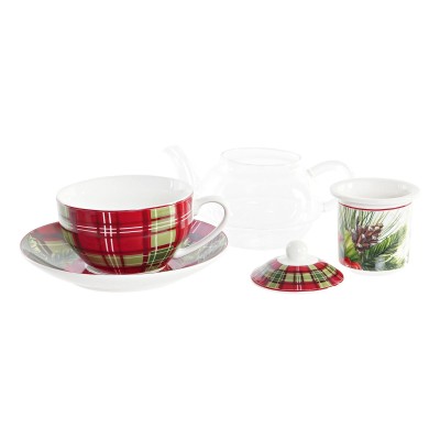 Teapot DKD Home Decor 1 Cup Filter Crystal Porcelain (250 ml)