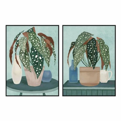 Cadre DKD Home Decor 90 x 4 x 120 cm Plante Urbaine (2 Unités)