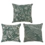 Coussin DKD Home Decor Blanc Vert Fleurs Tropical (40 x 15 x 40 cm) (3 Unités)