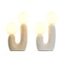 Desk lamp Home ESPRIT White Beige Ceramic Crystal 220 V 20 x 11 x 31 cm (2 Units)