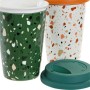 Mug DKD Home Decor Terrazo Silicone Porcelain (400 ml) (4 pcs)