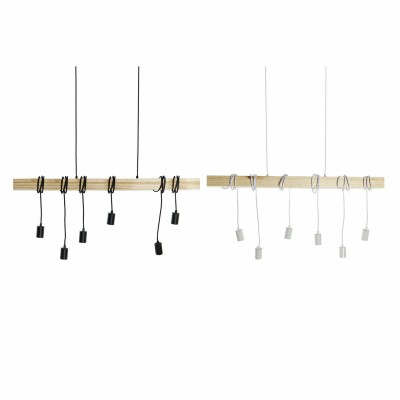 Ceiling Light DKD Home Decor Black Metal Wood White 220 V 50 W (100 x 7 x 160 cm) (2 pcs)
