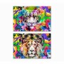 Toile DKD Home Decor Lion Moderne (70 x 1,8 x 50 cm) (2 Unités)