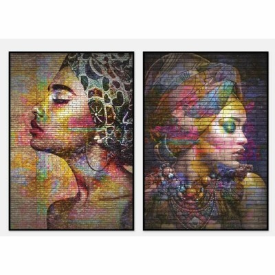 Toile DKD Home Decor Colonial Africaine (40 x 3,5 x 55 cm) (2 Unités)