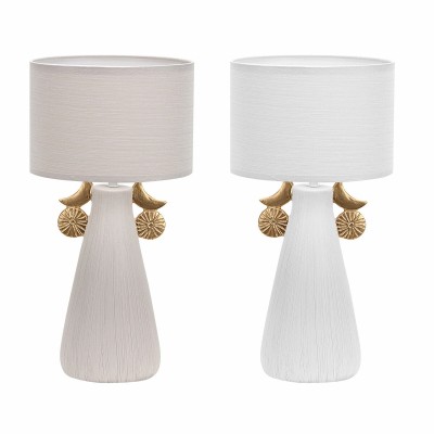 Desk lamp DKD Home Decor Ceramic Polyester (22 x 22 x 44 cm) (2 Units)
